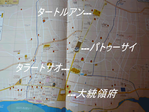 ヴィエンチャン市内の地図